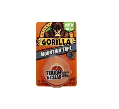 Gorilla MOUNTING TAPE Clear  #6065001 Holds 10lbs! Weatherproof NEW!