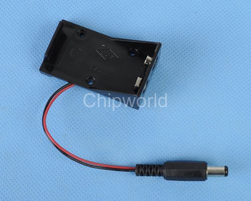 9V Battery Holder Box Case Wire with Plug 5.5*2.1mm for Arduino battery case new