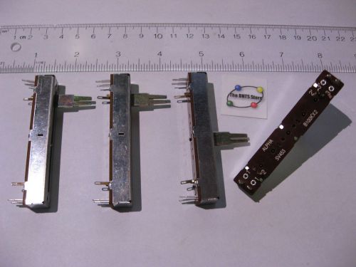 Lot of 4 Dual Slider Fader Potentiometer B100KX2 100K 1-7/8 in travel - NOS