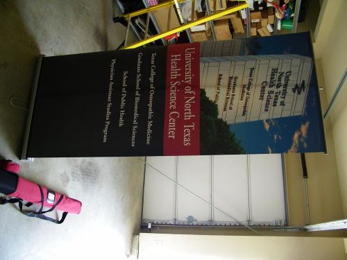 Imax Retractable banner Stand 33&#034; x 79&#034; Used