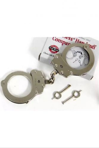 Peerless handcuff company 700 chain police handcuffs + 2 keys new in box! for sale