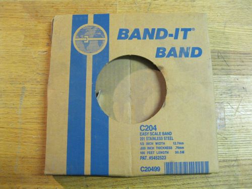 Band-It C204 201 Stainless Steel Band 1/2&#034;x100&#039; Roll Banding Strap .030&#034; Thick