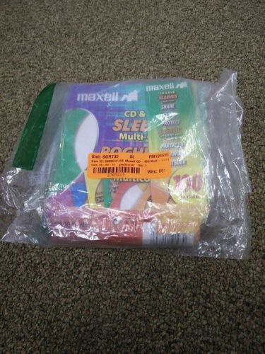 Maxell multi-color cd/dvd sleeves - 100 pack (190132) new for sale