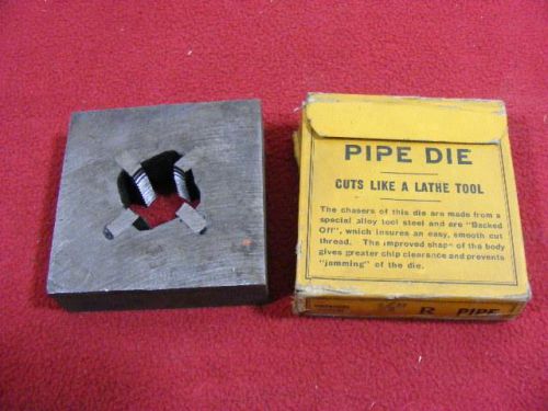 Vtg Armstrong Bros Pipe Die 3&#034; x 3&#034; Square 1/2&#034; R