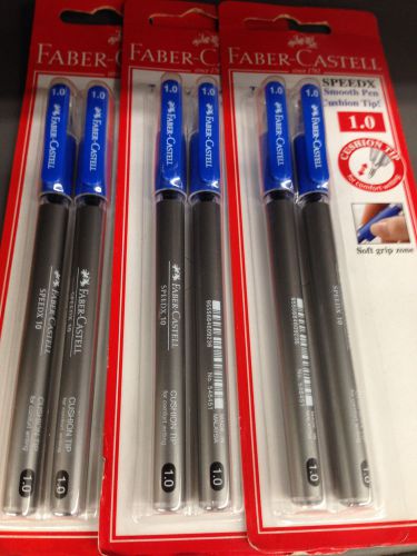 Faber Castell Speed X Blue ink 1.0 mm tip 6 pens set super smooth gel pen