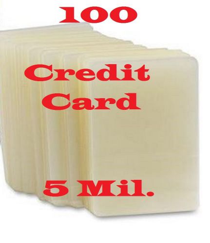 Credit card 100 pk 5 mil laminating laminator pouch sheets  2-1/8 x 3-3/8 for sale