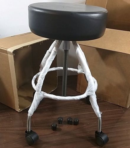 Clinton ss2179 medical dental doctor dentist stainless steel stool casters *new* for sale