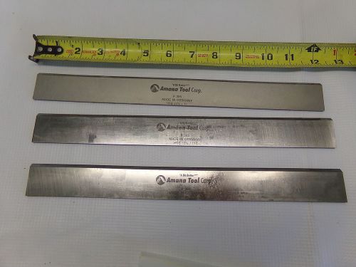 SET OF 3 AMANA TOOL PANNER BLADES / KNIVES 12&#034; X 1-1/4&#034; X 1/8&#034; P395 - NEW
