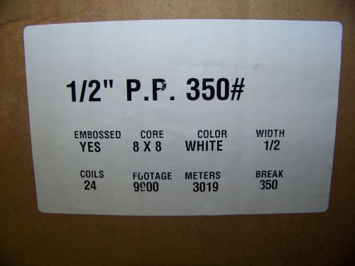 Polypropylene Strapping 1/2&#034; 350 # Embossed 8 X 8 Core White 9900 Foot New