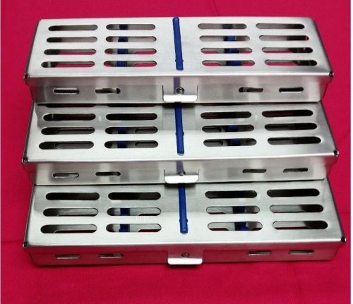 3 dental surgical autoclave sterilization cassettes racks box for 5 instruments for sale