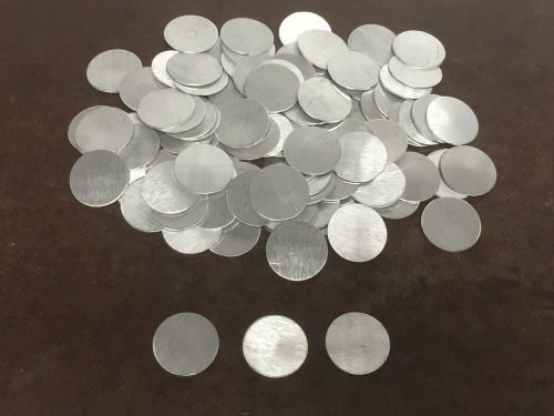 100 piece 1&#034; aluminum round circle small sheet plate tag brushed silver tags for sale