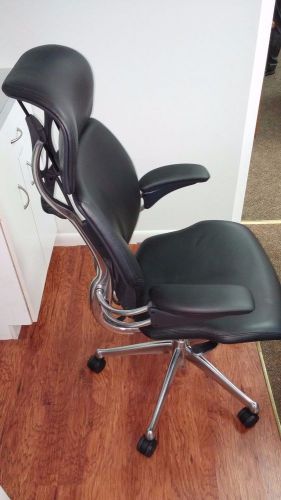 Humanscale Freedom Chair Black Leather w/ Polished Aluminum Base