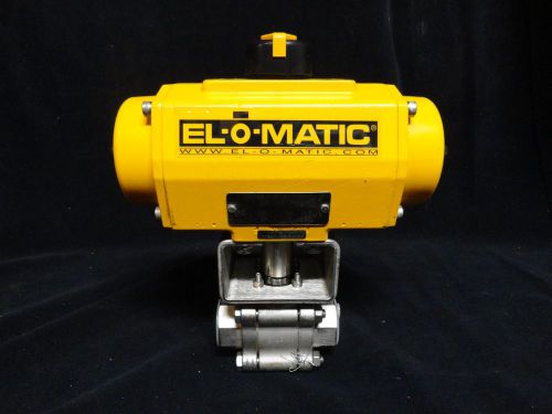 (new) * el-o-matic pneumatic actuator es0065 with habonim 1&#034; ss ball valve for sale