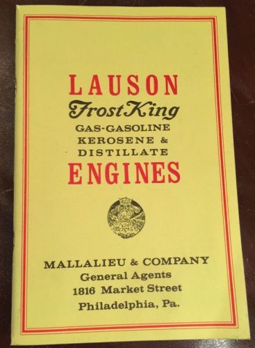 Lauson Frost King Gas-Gasoline Kerosene &amp; Distillate Engines 1916 Catalog 18