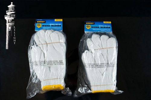 NEW HARDY 6 PAIRS COTTON&amp;POLY KNIT WORK GLOVES ONE SIZE FITS ALL (LOT 2)