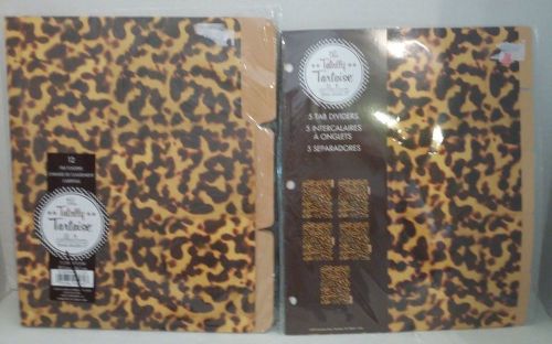 NEW TOTALLY TORTOISE 12 FILE FOLDERS 11 X 9 1/2 AND 5 FILE DIVIDERS
