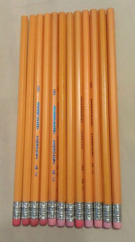 Papermate  American No. 2-Yellow Pencils-12 Unsharpened W/Erasers-Not Packaged