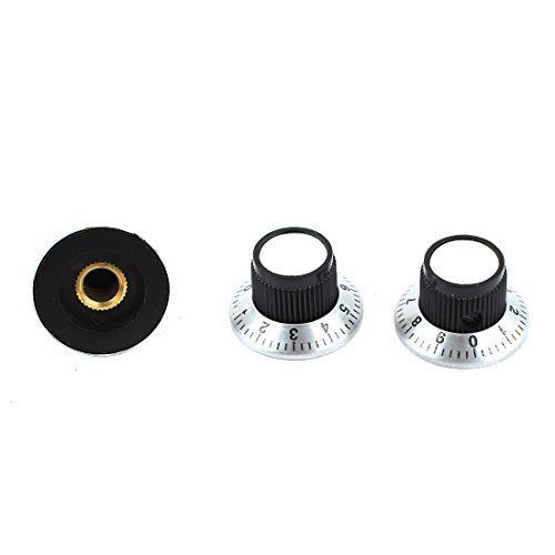 3pcs 15mm Dia Rotary Knob w 0-9 Dial for 6mm Shaft Potentiometer