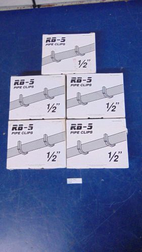 Lot of 5 RB-5 1/2&#034; Pipe Clips 100 Count P4BK R44