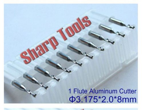 5pcs 3.175*2.0*8mm 1 flute aluminum cutter end mill cnc router bits cu pvc for sale