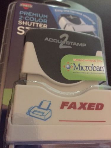 Cosco Premium 2-Color Shutter Stamp Microban &#039;FAXED&#039;, NEW PACKAGE