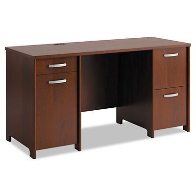 Envoy Double Pedestal Desk (Box 1 of 2), 58w x 23 1/4d x 30 1/4h, Hansen Cherry