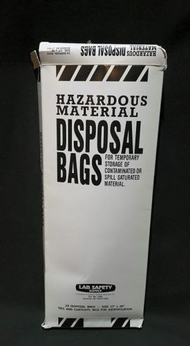 Lab Safety Supply Hazardous Material Disposal Bags 17&#034; x 30&#034; Pack of 24 Bags