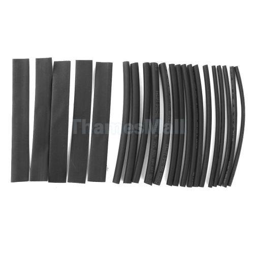 20pcs pvc assorted heat shrinkable tubing wire cable sleeve 4 sizes black for sale