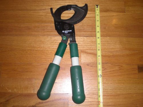 Greenlee Two-Hand Ratchet Cable Cutter 761 Electrical Tools Made in Japan Nice