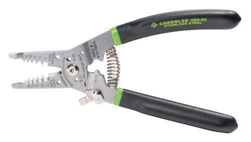 Greenlee 1956-ss pro stainless wire stripper, cutter and crimper curve, 6-14awg, for sale