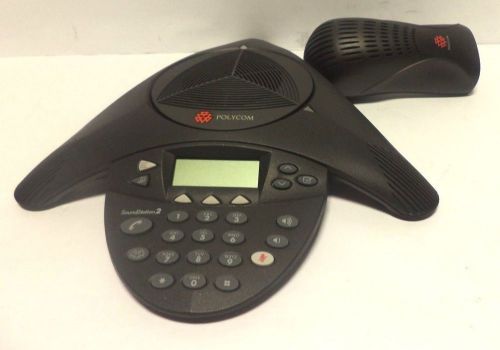 Polycom SoundStation 2 Conference Phone 2201-16200-601 with Wall Module Good