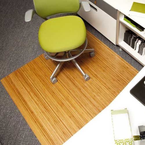 Eco-Friendly New Bamboo Rectangular Chair Mat in Natural