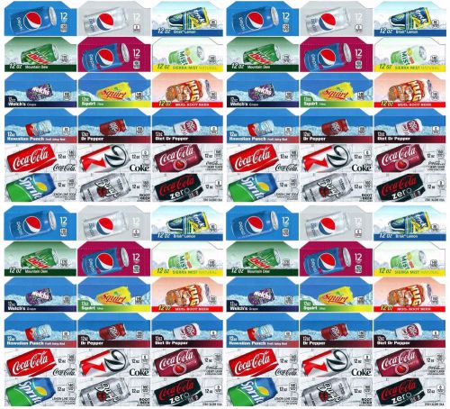Qty 72 COKE OR SODA MACHINE VENDING VARIETY LABEL PACK - Late Style and Size!
