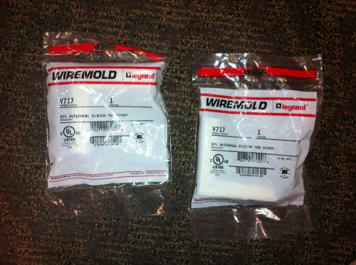 New wiremold  v717 stl internal elbow 700 series raceway ivory - lot of 2 for sale
