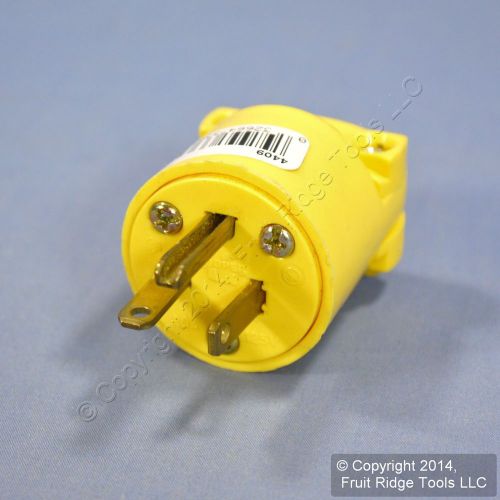 Cooper yellow commercial straight blade plug 5-20 20a 125v nema 5-20p bulk 4409 for sale