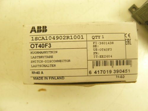 NEW ASEA BROWN BOVERI 1SCA104902R1001 DISCONNECT SWITCH 40AMP 3POLE 600VAC