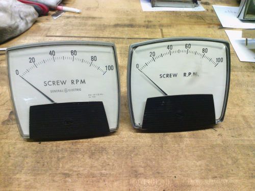 General Electric 0-100 Screw RPM Panel Meter, Lot of 2