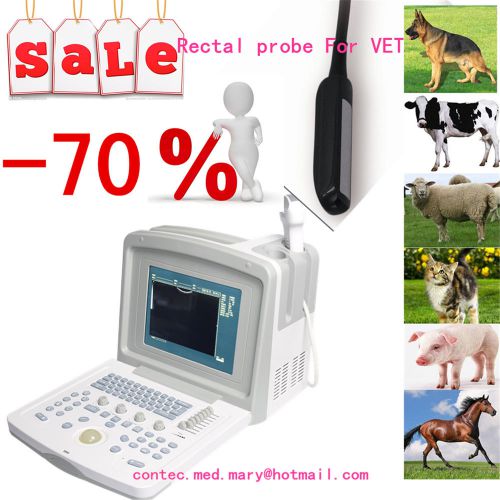 CE, CONTEC, veterinary Portable Ultrasound Scanner CMS600B-3+7.5Mhz Rectal probe