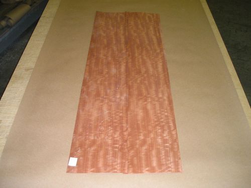 Block Mottled Makore Wood Veneer. 7.5 x 40, 4 Sheets.