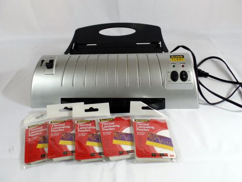 SCOTCH TL901 LAMINATING MACHINE WITH 5 X 20 PACKS OF BUSINESS CARD ID POUCHES