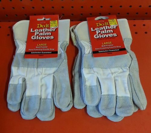 Lot Of 2 Pairs of Do It Leather Palm Gloves Large Size Multi-Purpose  X0131