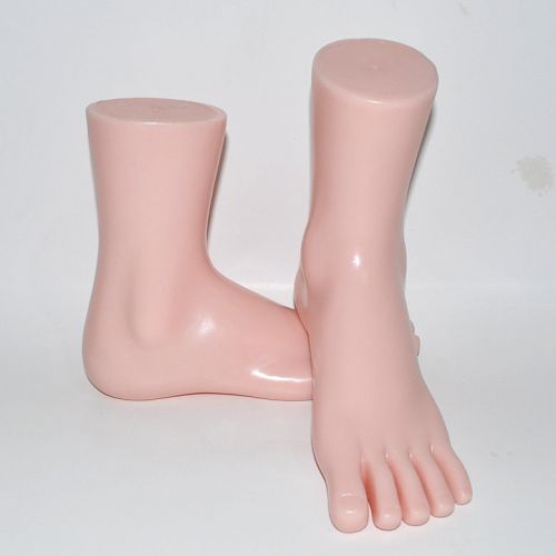 1 Pair New Unisex Feet Mannequin Plastic Stand Socks Torso Dummy Foot Open NUDE
