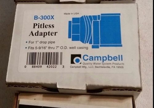 BRASS 1&#034; PITLESS ADAPTERS B-300X FOR 1&#034; DROP PIPE NEW!!