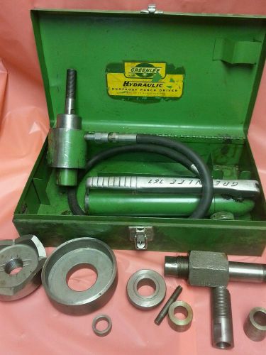 Greenlee Hydraulic Knockout 767 pump  punch driver set. Range up to 4 in punches