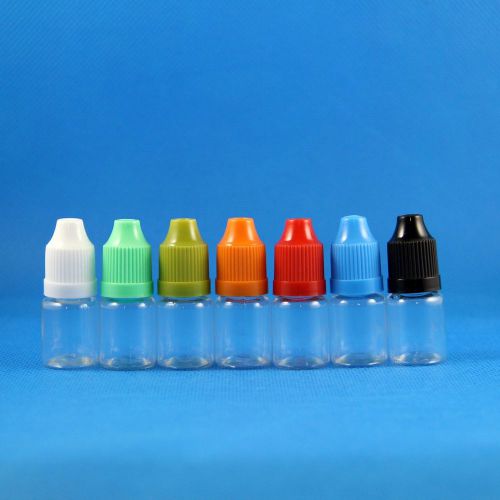 100 P 5ML PET Clear Plastic Child Proof Dropper Bottles E Juice Vapor Liquid Oil