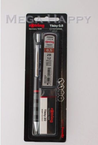 New rotring tikky pencil 0.5 special free 12 leads refill &amp; tikky 20 exam eraser for sale