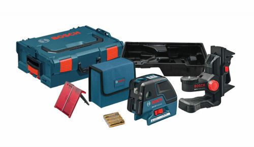 Bosch gcl25 5-pt self-leveling alignment &amp; cross-line laser kit w/ mounts &amp; case for sale