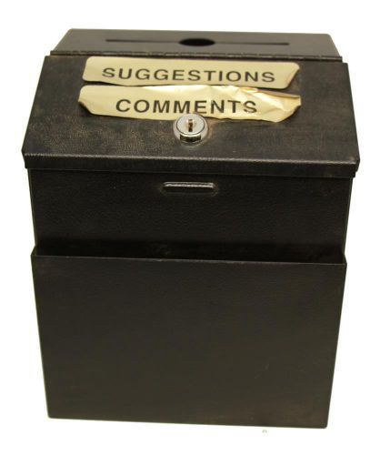 Suggestions &amp; Comments Box