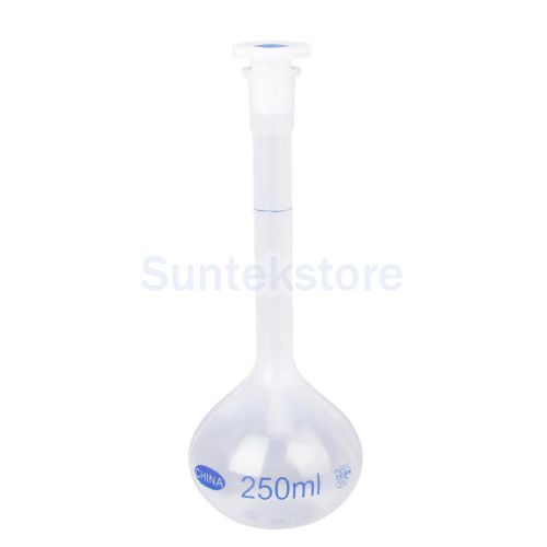 250ml kitchen laboratory plastic graduated volumetric flask container w/cap for sale