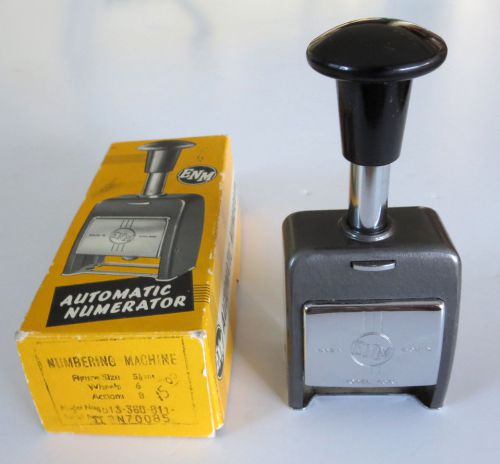 Vintage British ENM Metal Automatic Numerator #4513 Numbering Machine w/ Box